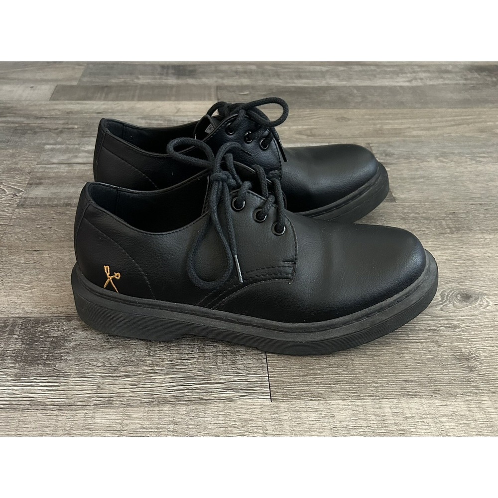 King55 Derby UK Unisex Work Shoes Black Vegan Leather Women's Size 7 Mens‎ 5